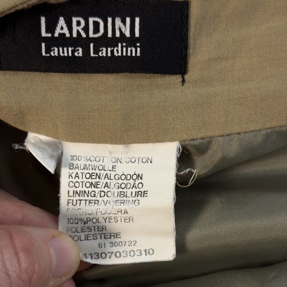 LARDINI Laura Lardini Embroider Olive Green Midi‎ Poplin Tiered Broomstick Skirt - Picture 7 of 9